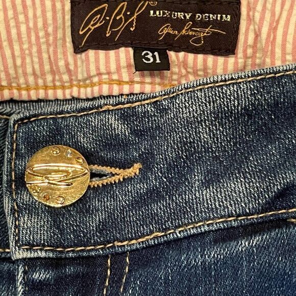 Vintage A.B.S.by Allen Schwartz Womens Blue Stretchy Straight Jeans Size 31 - Picture 8 of 12